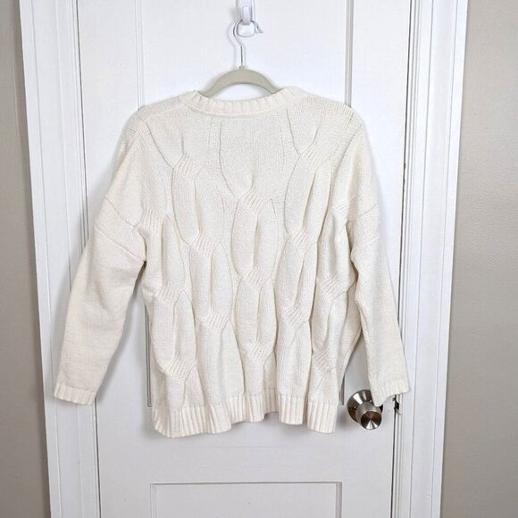 J. Jill | Cream Cable Knit Chenille Sweater Size Petite Small - Picture 2 of 7